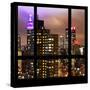 View from the Window - Manhattan Skyline by Night-Philippe Hugonnard-Stretched Canvas