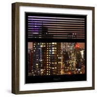 View from the Window - Manhattan Skyline by Night-Philippe Hugonnard-Framed Photographic Print