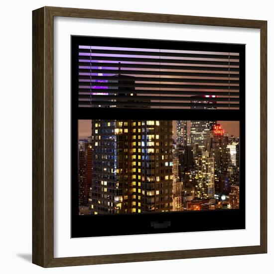 View from the Window - Manhattan Skyline by Night-Philippe Hugonnard-Framed Photographic Print