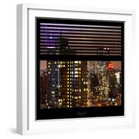 View from the Window - Manhattan Skyline by Night-Philippe Hugonnard-Framed Photographic Print