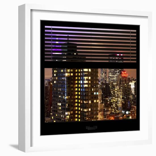 View from the Window - Manhattan Skyline by Night-Philippe Hugonnard-Framed Photographic Print