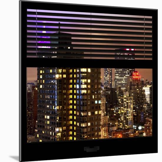 View from the Window - Manhattan Skyline by Night-Philippe Hugonnard-Mounted Photographic Print