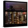 View from the Window - Manhattan Skyline by Night-Philippe Hugonnard-Stretched Canvas