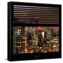 View from the Window - Manhattan Skyline by Night-Philippe Hugonnard-Framed Stretched Canvas