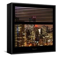 View from the Window - Manhattan Skyline by Night-Philippe Hugonnard-Framed Stretched Canvas