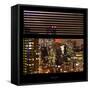 View from the Window - Manhattan Skyline by Night-Philippe Hugonnard-Framed Stretched Canvas