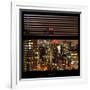 View from the Window - Manhattan Skyline by Night-Philippe Hugonnard-Framed Photographic Print