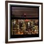 View from the Window - Manhattan Skyline by Night-Philippe Hugonnard-Framed Photographic Print