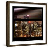 View from the Window - Manhattan Skyline by Night-Philippe Hugonnard-Framed Photographic Print