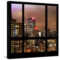 View from the Window - Manhattan Skyline by Night-Philippe Hugonnard-Stretched Canvas