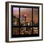 View from the Window - Manhattan Skyline by Night-Philippe Hugonnard-Framed Photographic Print