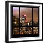 View from the Window - Manhattan Skyline by Night-Philippe Hugonnard-Framed Photographic Print