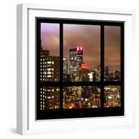 View from the Window - Manhattan Skyline by Night-Philippe Hugonnard-Framed Photographic Print