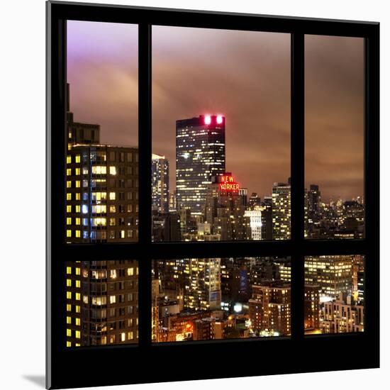 View from the Window - Manhattan Skyline by Night-Philippe Hugonnard-Mounted Photographic Print