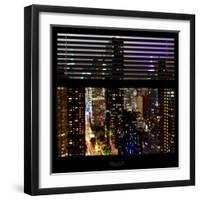 View from the Window - Manhattan Skyline by Night-Philippe Hugonnard-Framed Photographic Print