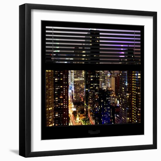 View from the Window - Manhattan Skyline by Night-Philippe Hugonnard-Framed Photographic Print