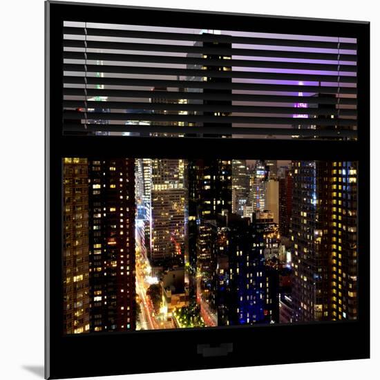 View from the Window - Manhattan Skyline by Night-Philippe Hugonnard-Mounted Photographic Print