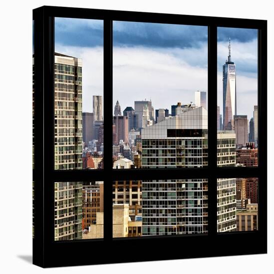View from the Window - Manhattan Skyscrapers-Philippe Hugonnard-Stretched Canvas