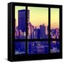 View from the Window - Manhattan Sunset-Philippe Hugonnard-Framed Stretched Canvas