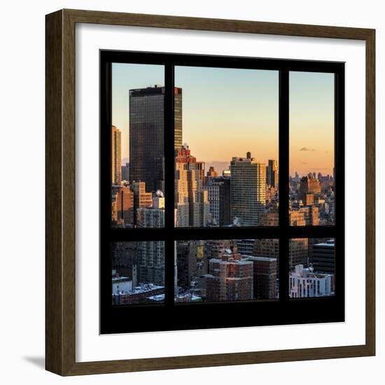 View from the Window - Manhattan Sunset-Philippe Hugonnard-Framed Photographic Print