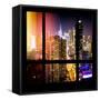 View from the Window - Midtown Manhattan Night-Philippe Hugonnard-Framed Stretched Canvas