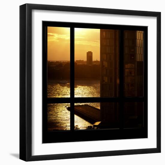 View from the Window - New York Building Sunset-Philippe Hugonnard-Framed Photographic Print