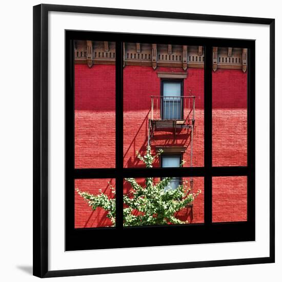 View from the Window - New York Red Facade-Philippe Hugonnard-Framed Photographic Print