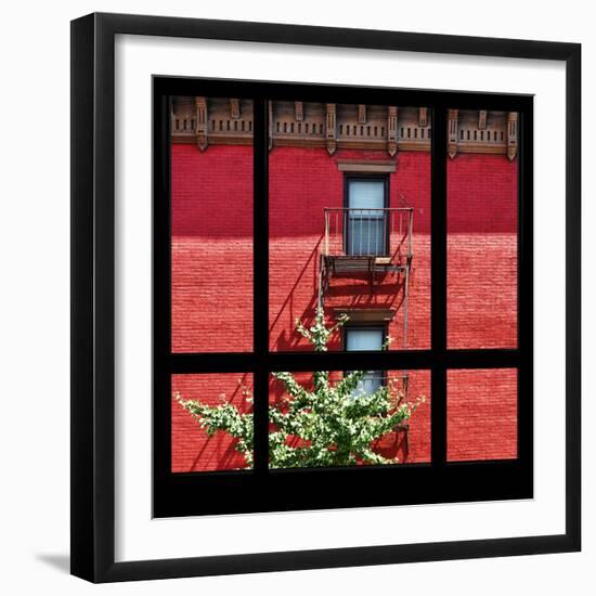 View from the Window - New York Red Facade-Philippe Hugonnard-Framed Photographic Print