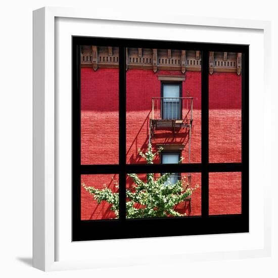 View from the Window - New York Red Facade-Philippe Hugonnard-Framed Photographic Print