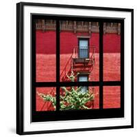 View from the Window - New York Red Facade-Philippe Hugonnard-Framed Premium Photographic Print