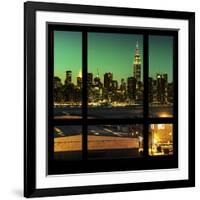 View from the Window - Night Skyline - New York City-Philippe Hugonnard-Framed Photographic Print