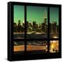 View from the Window - Night Skyline - New York City-Philippe Hugonnard-Framed Stretched Canvas