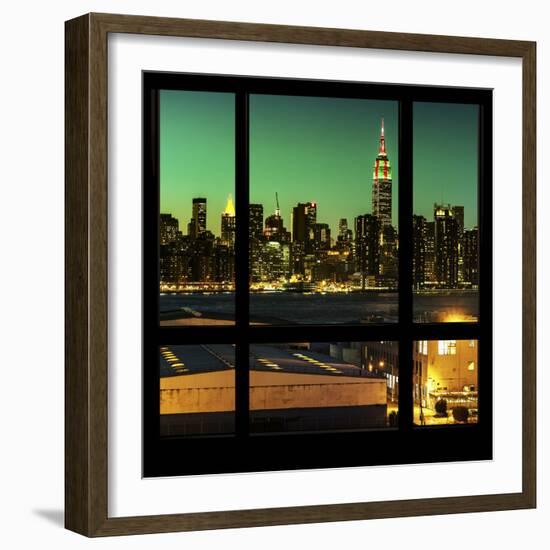 View from the Window - Night Skyline - New York City-Philippe Hugonnard-Framed Photographic Print