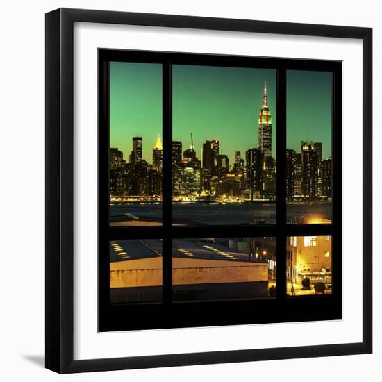 View from the Window - Night Skyline - New York City-Philippe Hugonnard-Framed Photographic Print