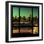 View from the Window - Night Skyline - New York City-Philippe Hugonnard-Framed Photographic Print