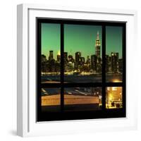 View from the Window - Night Skyline - New York City-Philippe Hugonnard-Framed Photographic Print