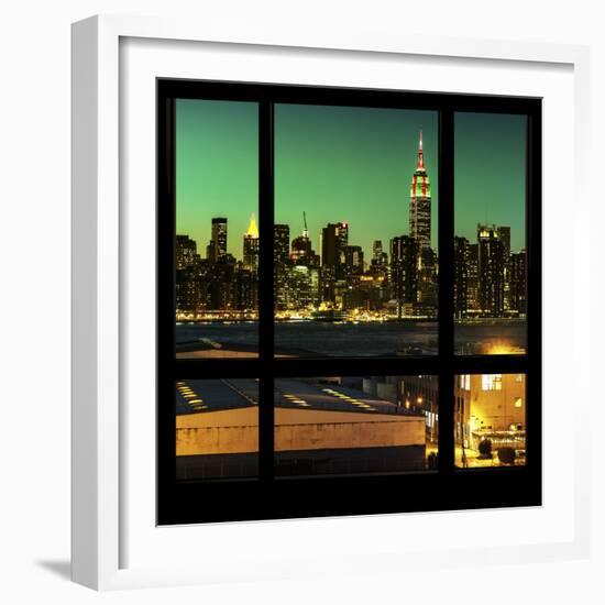 View from the Window - Night Skyline - New York City-Philippe Hugonnard-Framed Photographic Print