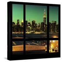 View from the Window - Night Skyline - New York City-Philippe Hugonnard-Stretched Canvas