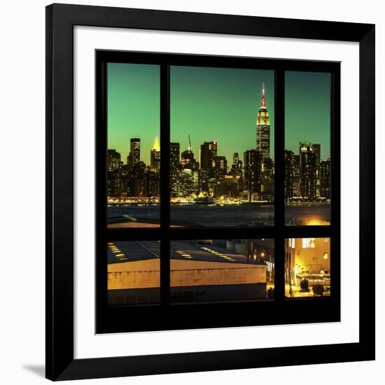 View from the Window - Night Skyline - New York City-Philippe Hugonnard-Framed Photographic Print