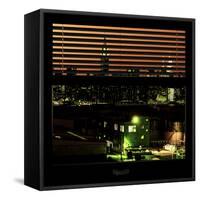 View from the Window - Night Skyline - New York City-Philippe Hugonnard-Framed Stretched Canvas