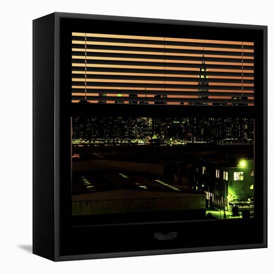 View from the Window - Night Skyline - New York City-Philippe Hugonnard-Framed Stretched Canvas