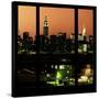 View from the Window - Night Skyline - New York City-Philippe Hugonnard-Stretched Canvas