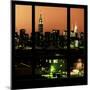 View from the Window - Night Skyline - New York City-Philippe Hugonnard-Mounted Photographic Print