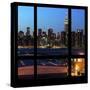 View from the Window - Night Skyline - New York City-Philippe Hugonnard-Stretched Canvas