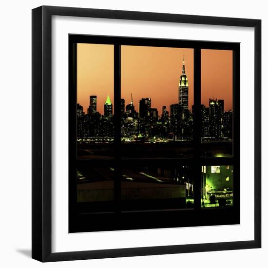 View from the Window - Night Skyline - New York City-Philippe Hugonnard-Framed Photographic Print