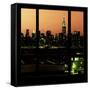 View from the Window - Night Skyline - New York City-Philippe Hugonnard-Framed Stretched Canvas