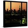 View from the Window - Night Skyline - New York City-Philippe Hugonnard-Stretched Canvas