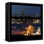 View from the Window - Night Skyline - New York City-Philippe Hugonnard-Framed Stretched Canvas