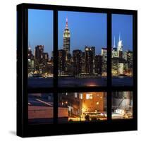 View from the Window - Night Skyline - New York City-Philippe Hugonnard-Stretched Canvas