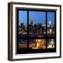 View from the Window - Night Skyline - New York City-Philippe Hugonnard-Framed Photographic Print